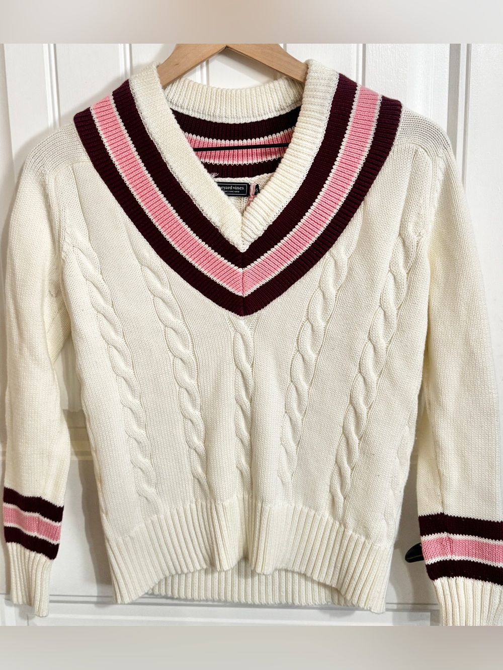 Vineyard Vines Women’s Cable Knit Sweater XS Preppy Coastal Tenniscore